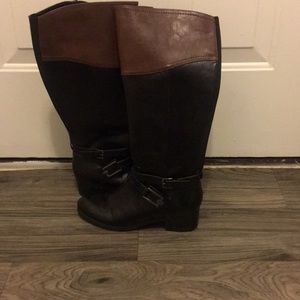 Black and brown boots